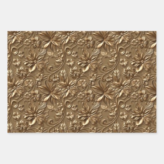Embossed Shades of Brown Inpakpapier Vel (Voorkant 3)