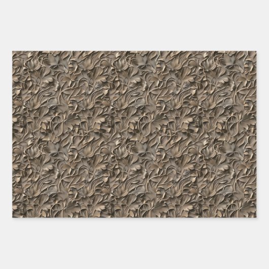 Embossed Shades of Brown Inpakpapier Vel (Voorkant 2)