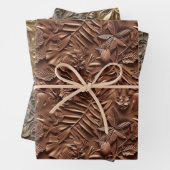 Embossed Shades of Brown Inpakpapier Vel (In situ)