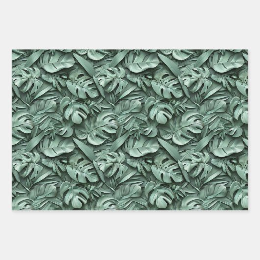 Embossed Shades of Green Inpakpapier Vel (Voorkant 3)