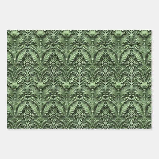 Embossed Shades of Green Inpakpapier Vel (Voorkant 2)