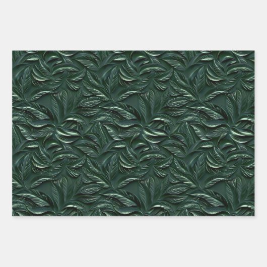 Embossed Shades of Green Inpakpapier Vel (Voorkant)