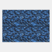 Embossed Shades of Royal Blue Inpakpapier Vel (Voorkant)