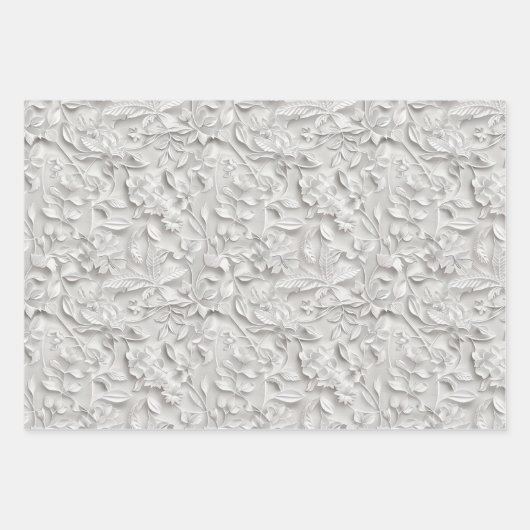 Embossed Shades of Silver Gray Inpakpapier Vel (Voorkant 3)