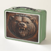 Embossed Wilderness: Roaring Grizzly in het leer (Achterkant)