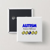 Embrace Autism (Eenden) Vierkante Button 5,1 Cm (Voorkant /achterkant)