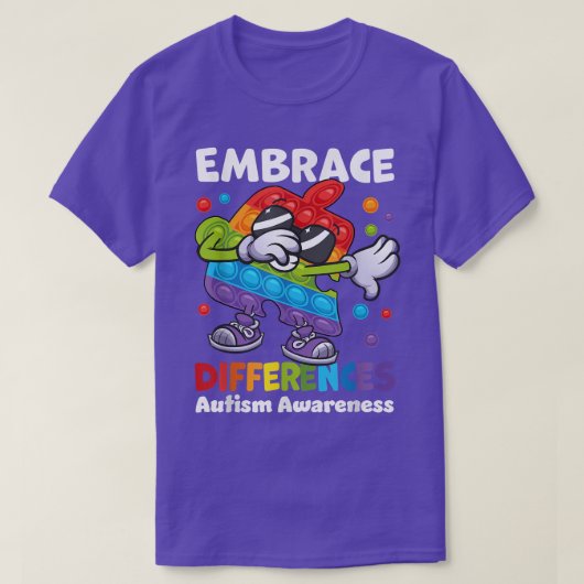 Embrace Difference Autisme Abbing Puzzle Poppin F T-shirt (Design voorkant)