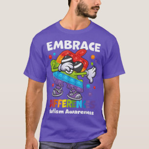 Embrace Difference Autisme Abbing Puzzle Poppin F T-shirt