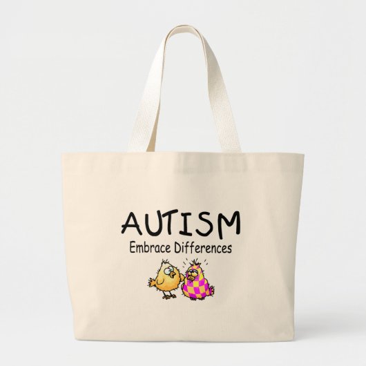 Embrace Differences (2 kuikens) Grote Tote Bag (Voorkant)