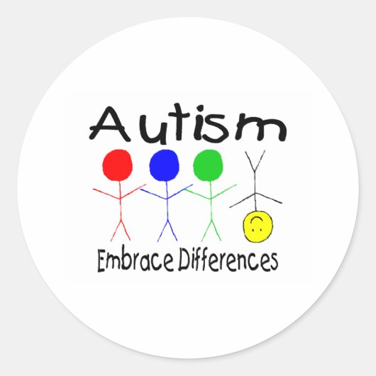 Embrace Differences (People) Ronde Sticker (Voorkant)