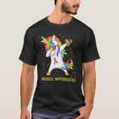 Embrace Differences Unicorn Dabbing Puzzle Autism  T-shirt (Voorkant)