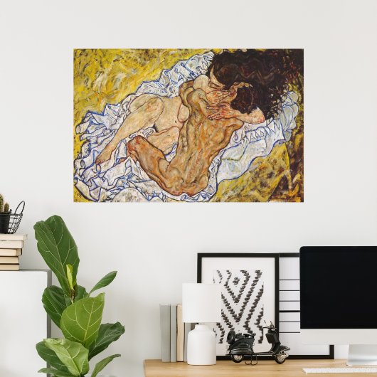 Embrace Egon Schiele Poster (Thuiskantoor)