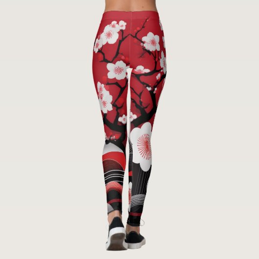 Embrace Elegance: Japanse kersenbloesem Leggings (Achterkant)