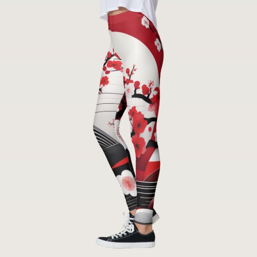 Embrace Elegance: Japanse kersenbloesem Leggings (Links)