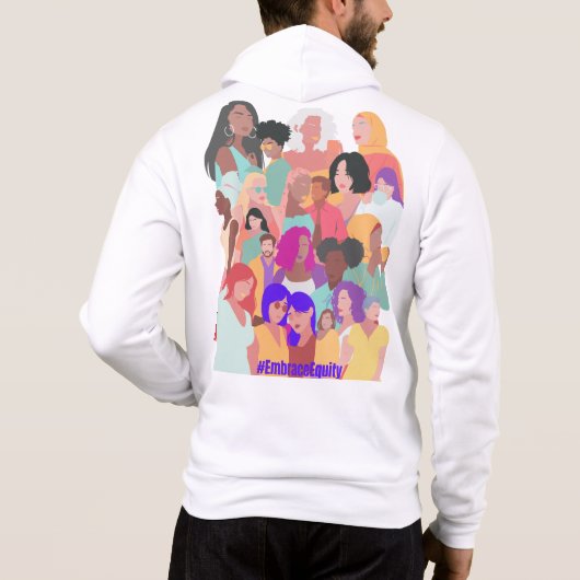 Embrace Equity - Happy Women's Day 2023 Hoodie (Achterkant)