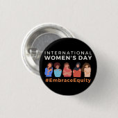 Embrace Equity International Women's Day 2023 Ronde Button 3,2 Cm (Voorkant /achterkant)