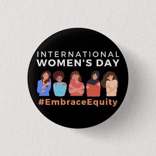 Embrace Equity International Women's Day 2023 Ronde Button 3,2 Cm (Voorkant)