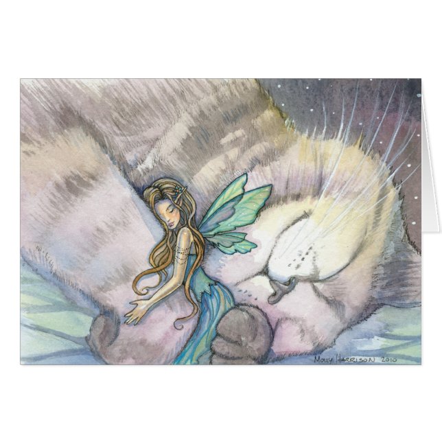 Embrace Fairy and Cat Kaart (Voorkant Horizontaal)