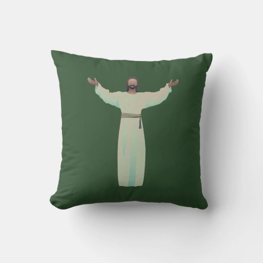 Embrace Jesus - Sierkussen in Hunter Green (Voorkant)