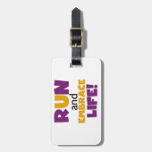 Embrace Life Paars Yellow Bagagelabel (Voorkant verticaal)