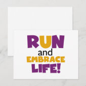 Embrace Life Paars Yellow Briefkaart (Voorkant / Achterkant)