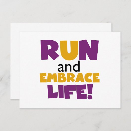 Embrace Life Paars Yellow Briefkaart (Voorkant / Achterkant)