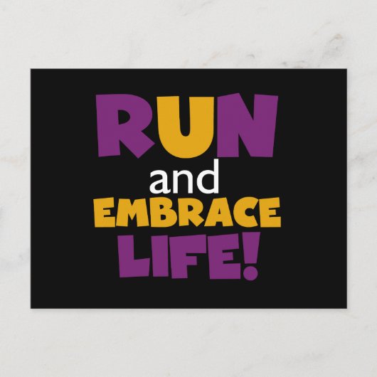 Embrace Life Paars Yellow Briefkaart (Voorkant)