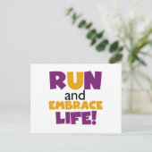 Embrace Life Paars Yellow Briefkaart (Staand voorkant)