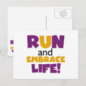 Embrace Life Paars Yellow Briefkaart (Voorkant / Achterkant)