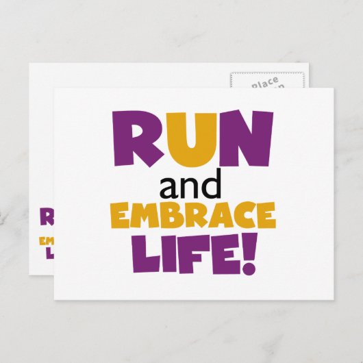 Embrace Life Paars Yellow Briefkaart (Voorkant / Achterkant)