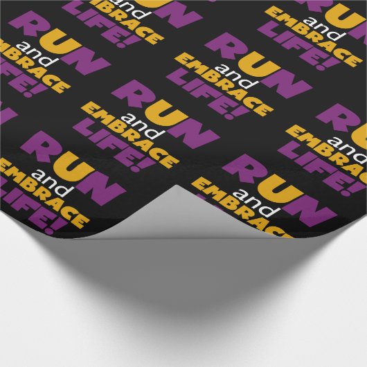 Embrace Life Paars Yellow Cadeaupapier (Hoek)