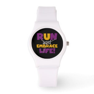 Embrace Life Paars Yellow Horloge