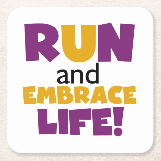 Embrace Life Paars Yellow Kartonnen Onderzetters (Voorkant)