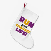 Embrace Life Paars Yellow Kleine Kerstsok (Voorkant (Hangend))