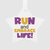 Embrace Life Paars Yellow Ornament (voorkant)