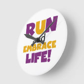 Embrace Life Paars Yellow Ronde Klok (Hoek)