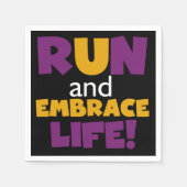 Embrace Life Paars Yellow Servetten (Voorkant)