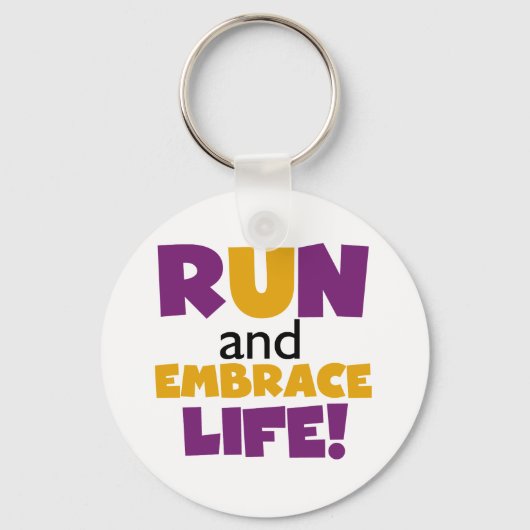 Embrace Life Paars Yellow Sleutelhanger (Voorkant)