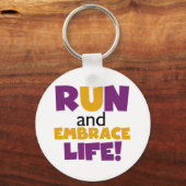 Embrace Life Paars Yellow Sleutelhanger (Voorkant)