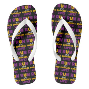 Embrace Life Paars Yellow Teenslippers