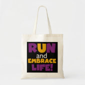Embrace Life Paars Yellow Tote Bag (Voorkant)