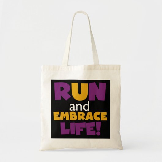 Embrace Life Paars Yellow Tote Bag (Voorkant)