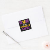 Embrace Life Paars Yellow Vierkante Sticker (Envelop)