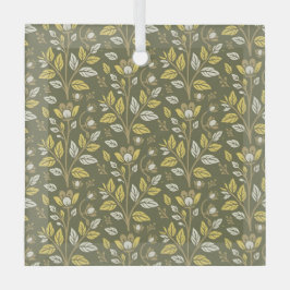 Embrace Nature with Elegant Floral Patterns Glas Ornament