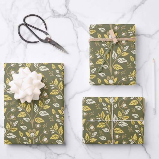 Embrace Nature with Elegant Floral Patterns Inpakpapier Vel (Voorkant)