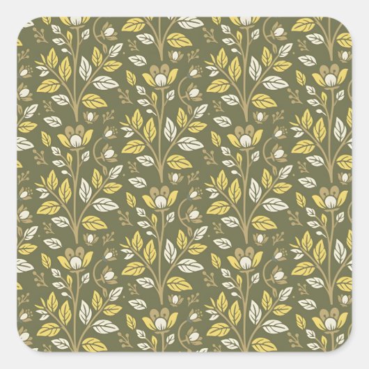 Embrace Nature with Elegant Floral Patterns Vierkante Sticker (Voorkant)