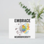 Embrace Neurodiversity Adhd Awareness Giftneurodiv Briefkaart (Staand voorkant)