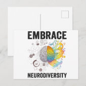 Embrace Neurodiversity Adhd Awareness Giftneurodiv Briefkaart (Voorkant / Achterkant)