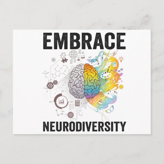 Embrace Neurodiversity Adhd Awareness Giftneurodiv Briefkaart (Voorkant)