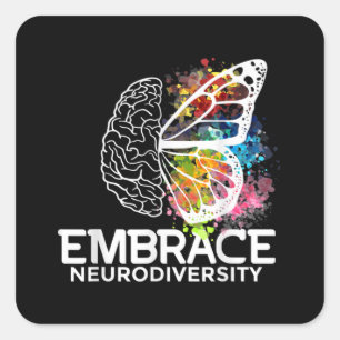 Embrace Neurodiversity - and awareness Vierkante Sticker
